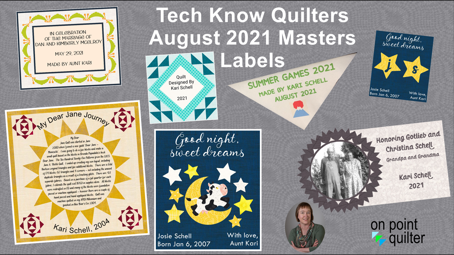 Tech Know Quilters Masters Add On Classes